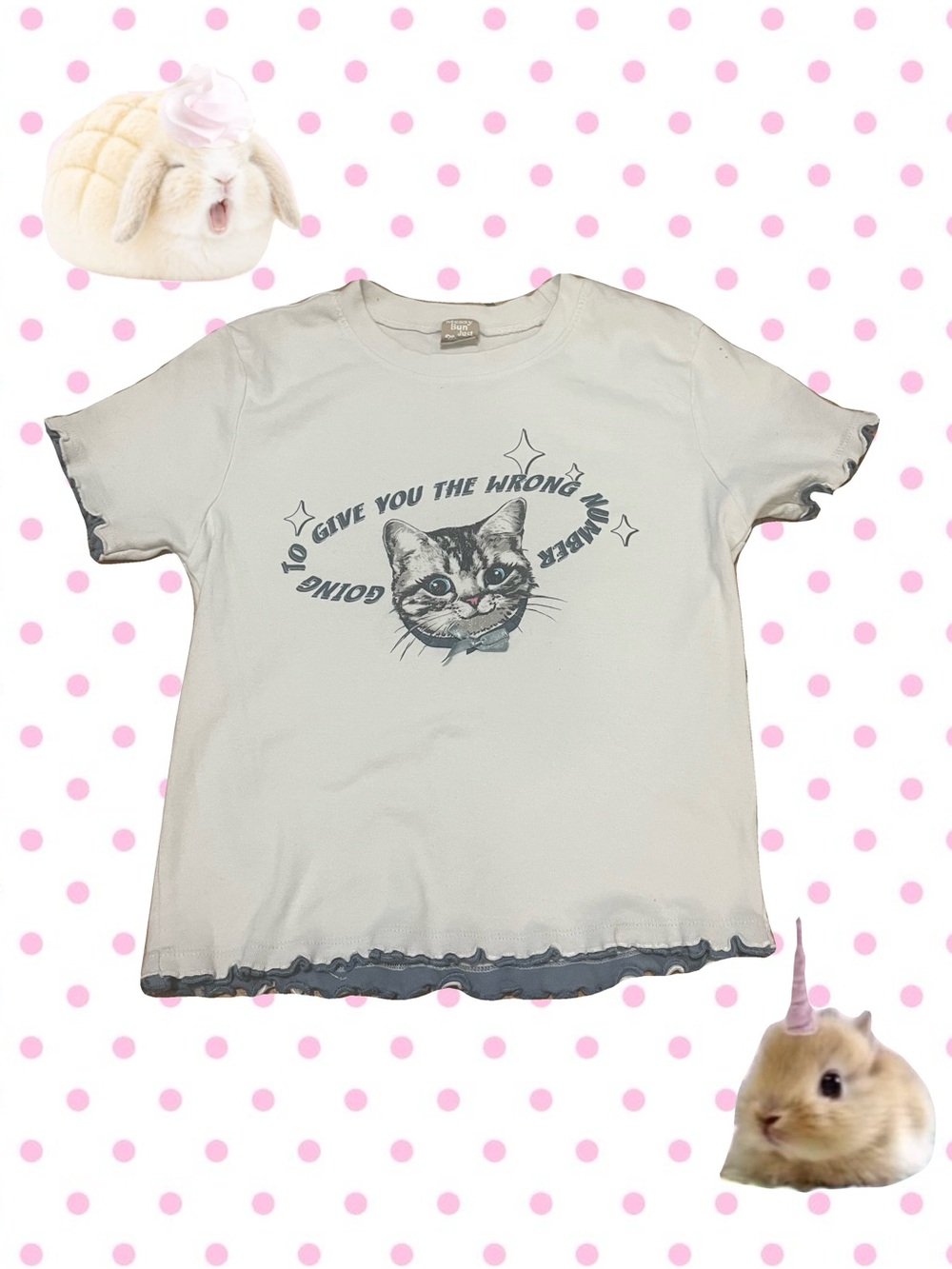 Women's White Cat Graphic Tee